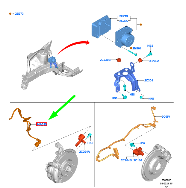 new ford focus mk4 front anti-lock braking wiring cover shield 2479314 original