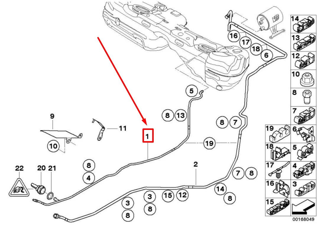 NEW BMW 3 COUPE E92 FUEL FEED LINE 2284752 16122284752 ORIGINAL