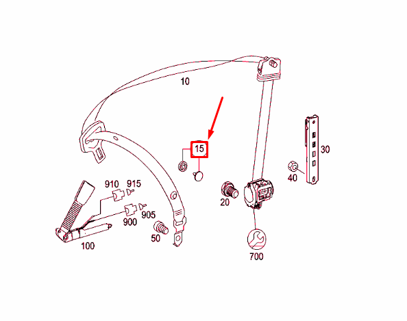 NEW MERCEDES-BENZ ML W164 FRONT SEAT BELT FASTENER KIT A1298603169 ORIGINAL
