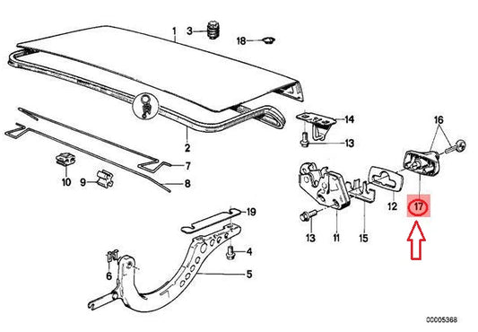 NEW BMW 3 E30 TRUNK LOCK REPAIR KIT 51249061876 ORIGINAL