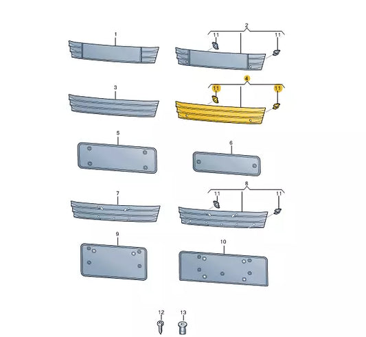NEW AUDI A6 C7 LICENSE PLATE HOLDER 4G8807287JCKA ORIGINAL
