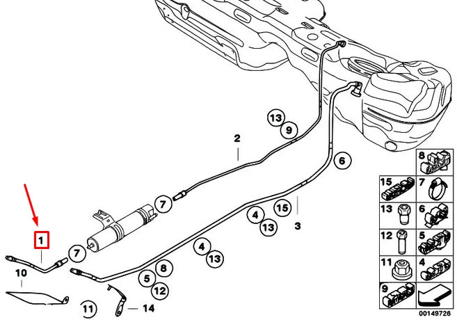 NEW BMW 1 E81 FRONT FUEL FEED PIPE 16127176663 ORIGINAL