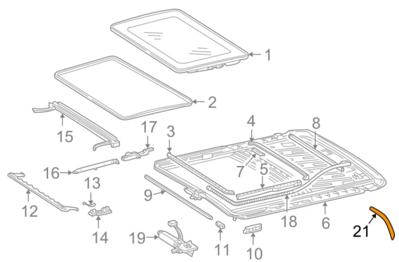 NEW MERCEDES-BENZ E W210 REAR SUNROOF DRAIN HOSE A1247820796 ORIGINAL