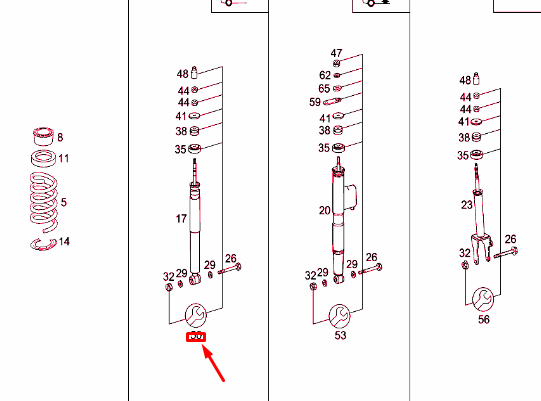 NEW MB E W210 FRONT SHOCK ABSORBER MOUNTING PARTS KIT A2109900399 ORIGINAL