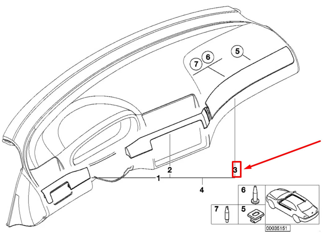 NEW BMW 3 E46 RIGHT DASHBOARD TRIM 51458196102 8196102 ORIGINAL