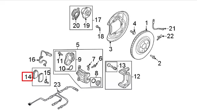 NEW AUDI RS6 C8 REAR BRAKE PADS SET 4M8698451C 2020 ORIGINAL