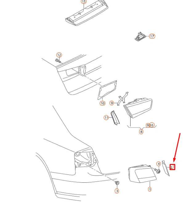NEW AUDI A6 C7 REAR RIGHT TAIL LIGHT TRIM 4G5945254 ORIGINAL