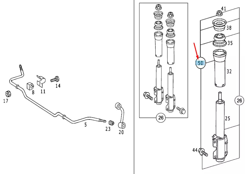 NEW MB SPRINTER W903 FRONT SHOCK STRUT MOUNT PARTS KIT A9013202830 ORIGINAL