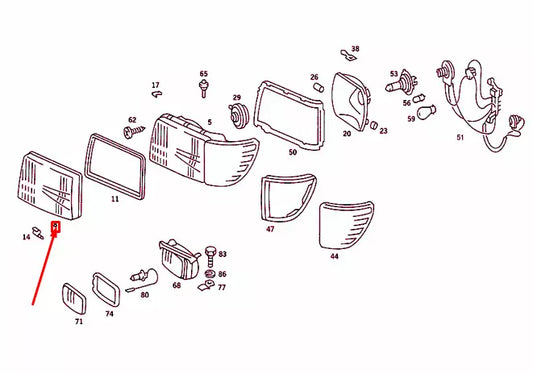 NEW MERCEDES-BENZ SL R107 FRONT RIGHT HEADLIGHT LENS A0018266290