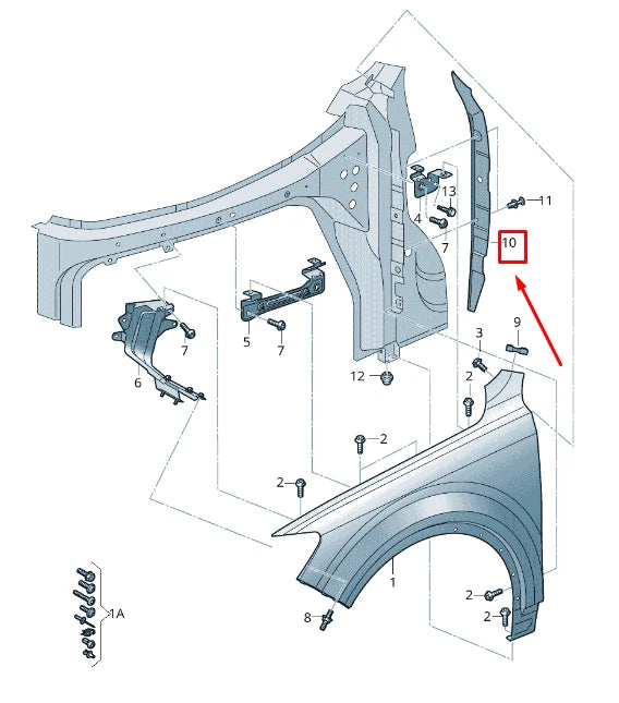 NEW AUDI Q7 4M FRONT RIGHT WING CLOSING ELEMENT 4M0821112 ORIGINAL