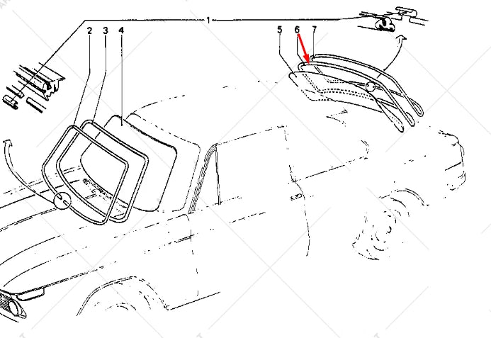 NEW BMW 1602 TOURING REAR WINDSHIELD SEAL FRAME 51311803137 ORIGINAL