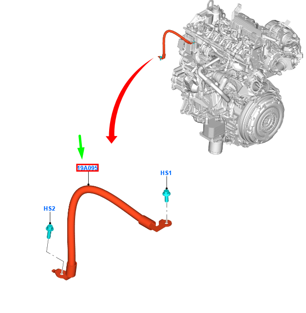 new ford kuga mk2 earth wire 2460156 lx6t-19a095-ad original