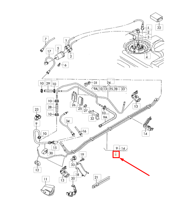 new audi a6 avant c6 fuel supply line 4f0201544bj original
