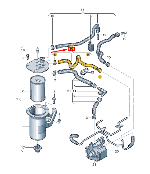 new audi a3 sportback 8y fuel line 5wa130307l original
