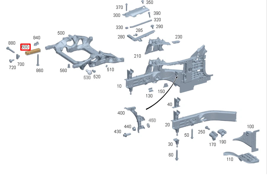NEW MERCEDES-BENZ SL R232 FRONT AXLE ABSORBER A2326201301 ORIGINAL