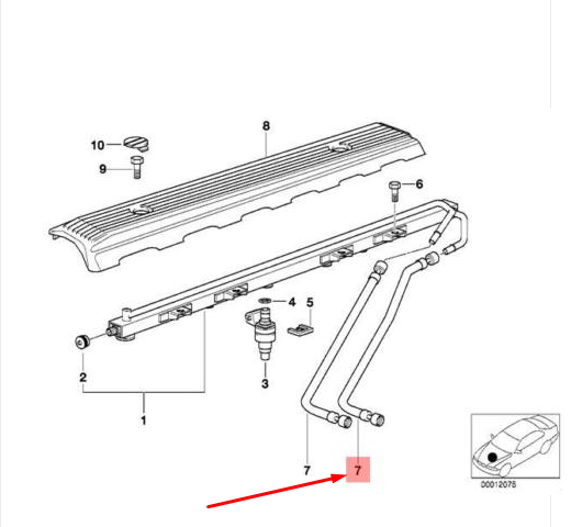 new bmw 5 e39 fuel injection system hose 13311744100 1744100 original