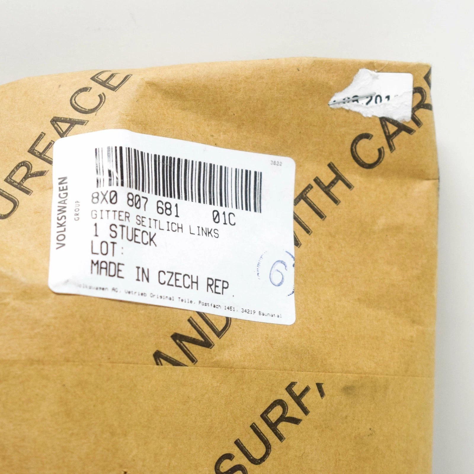 NEW AUDI A1 8X FRONT BUMPER LEFT FOG LIGHT GRILL 8X080768101C