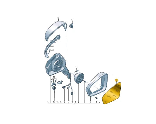 NEW VOLKSWAGEN TIGUAN AD FRONT RIGHT DOOR MIRROR GLASS RHD 5NA857522A