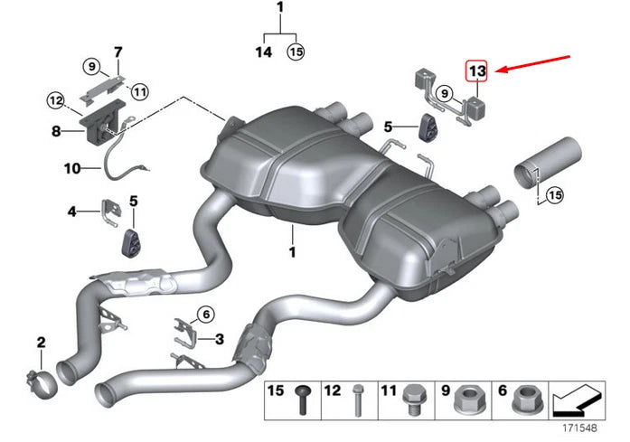 NEW BMW M3 COUPE E92 REAR SILENCER BRACKET 18207839479 7839479 ORIGINAL
