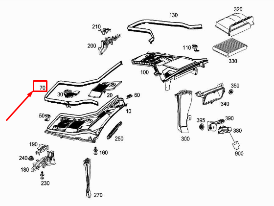 NEW MERCEDES-BENZ C W205 LEFT ENGINE HOOD SEAL A2058870000 ORIGINAL