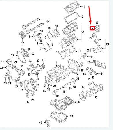 NEW VOLKSWAGEN TOUAREG 7P ENGINE PISTON 059107065FD ORIGINAL