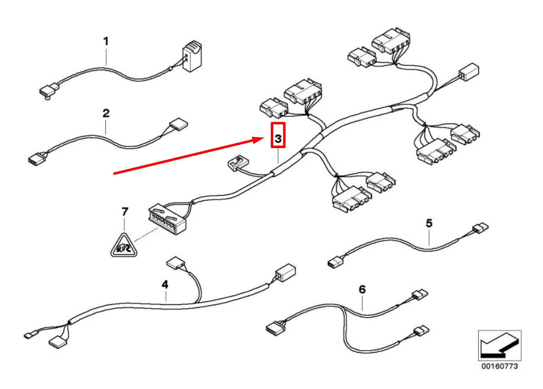 NEW BMW 3 E46 DRIVERS SIDE WIRING 52108226430 8226430 ORIGINAL