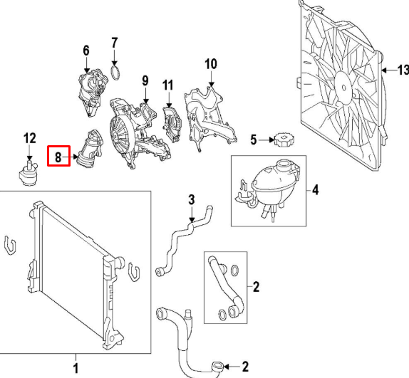 NEW MERCEDES BENZ ML W166 COOLANT INLET CONNECTION A2762000156 ORIGINAL