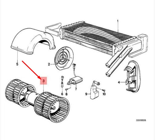 NEW BMW 6 E24 HEATER BLOWER 64111354618 1354618 ORIGINAL