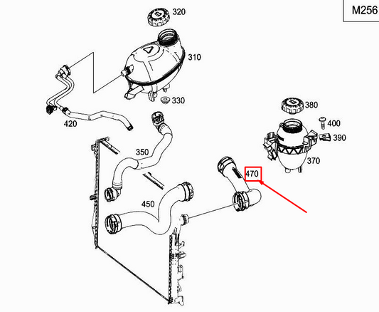 new mercedes-benz cls c257 lh cooler to engine coolant hose a2575010300 original