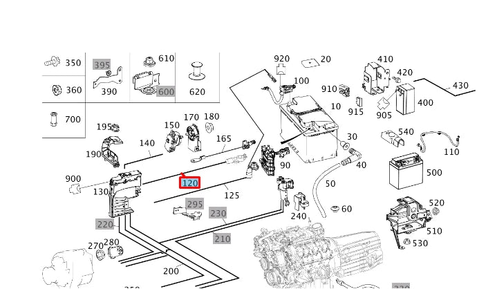 NEW MERCEDES-BENZ E W212 POSITIVE BATTERY TERMINAL WIRE A2125402910 ORIGINAL