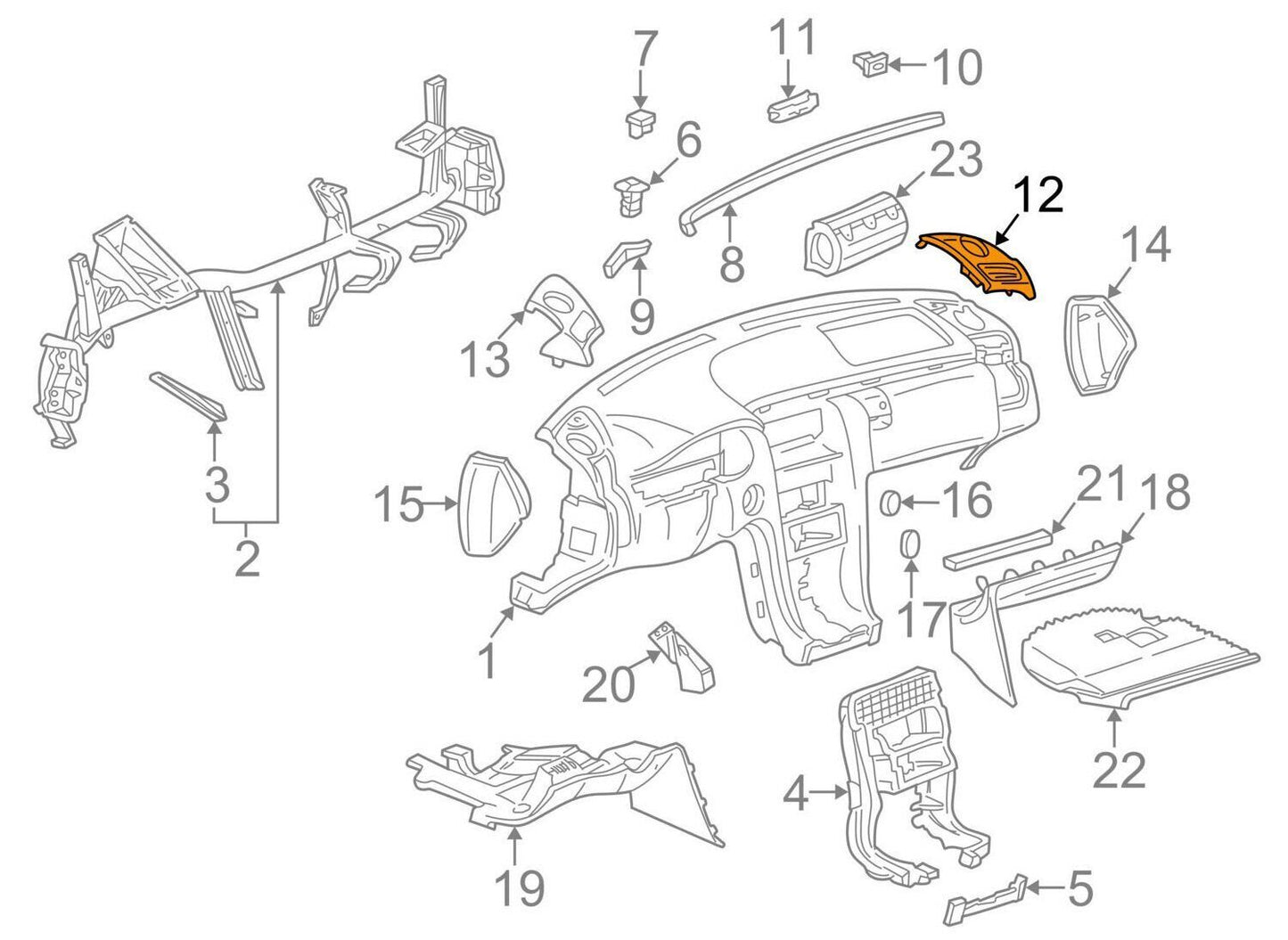NEW MB E-CLASS W210 SPEAKER RIGHT GRILLE A21068006399B51 ORIGINAL