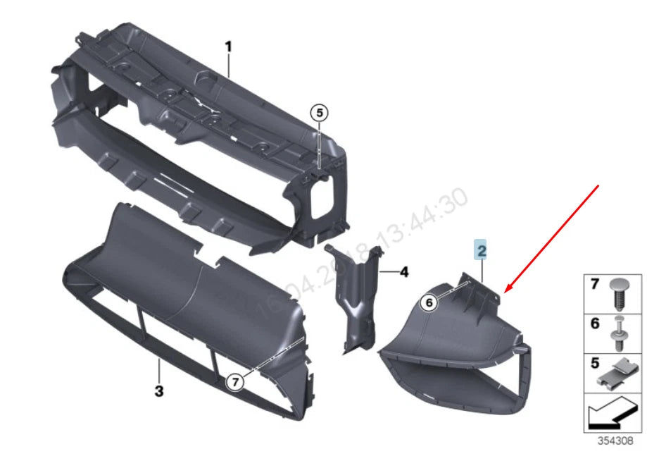 NEW BMW M4 F82 RADIATOR LEFT AIR DUCT 51748054265 8054265 2016 ORIGINAL