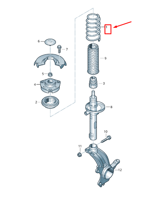 new audi a3 sportback 8p front coil spring 8p0411105d original