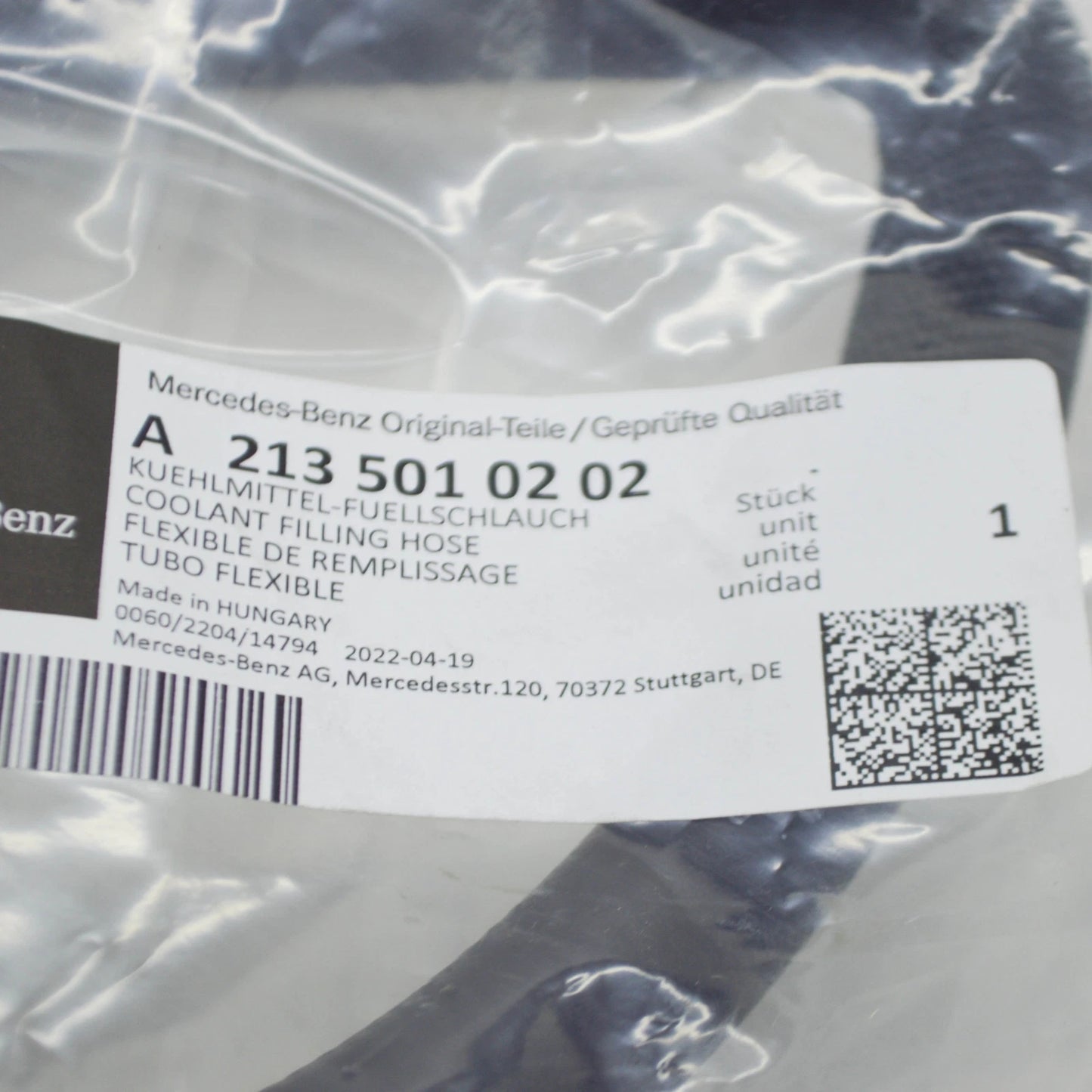 NEW MERCEDES-BENZ E W213 ENGINE COOLANT HOSE A2135010202