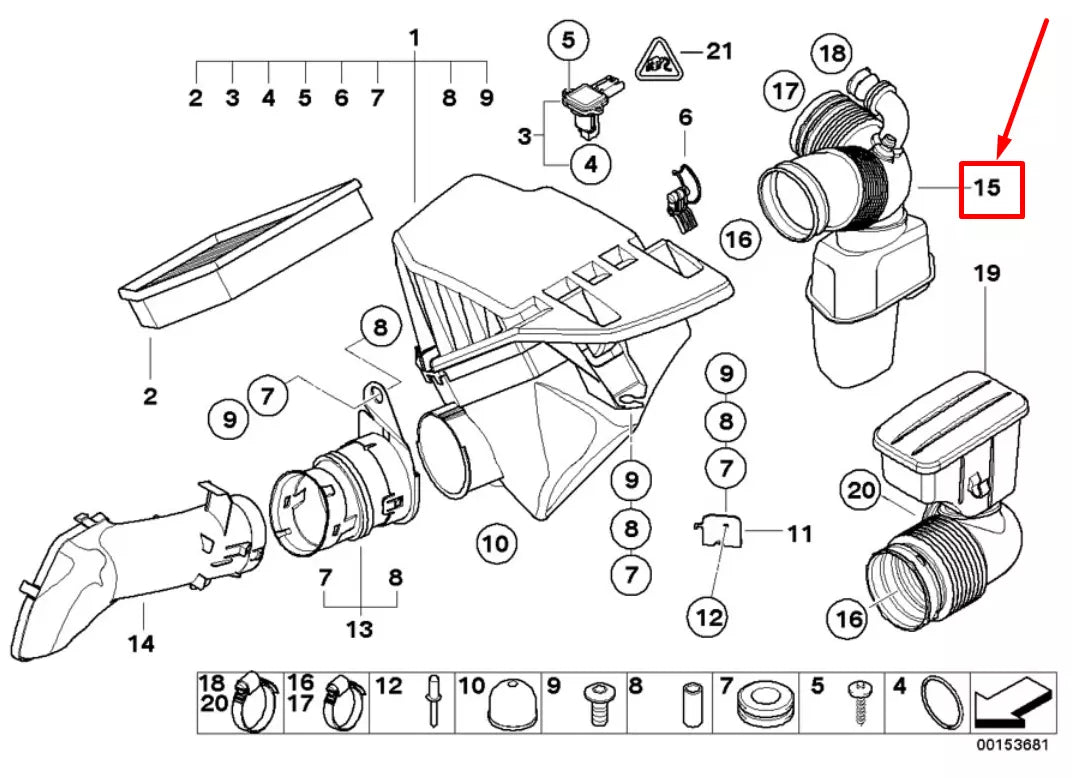 NEW BMW 5 E60 AIR FILTER HOUSING 7521034 13717521034 ORIGINAL