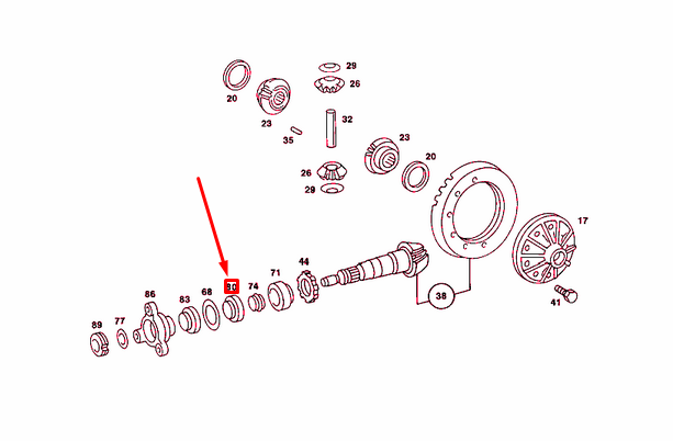 NEW MERCEDES-BENZ SL R107 REAR PINION TAPERED ROLLER BEARING A0029801102