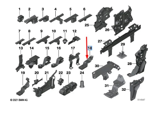 NEW BMW 3 G20 LEFT BRACKET PLUG CONNECTION 61139331173 ORIGINAL