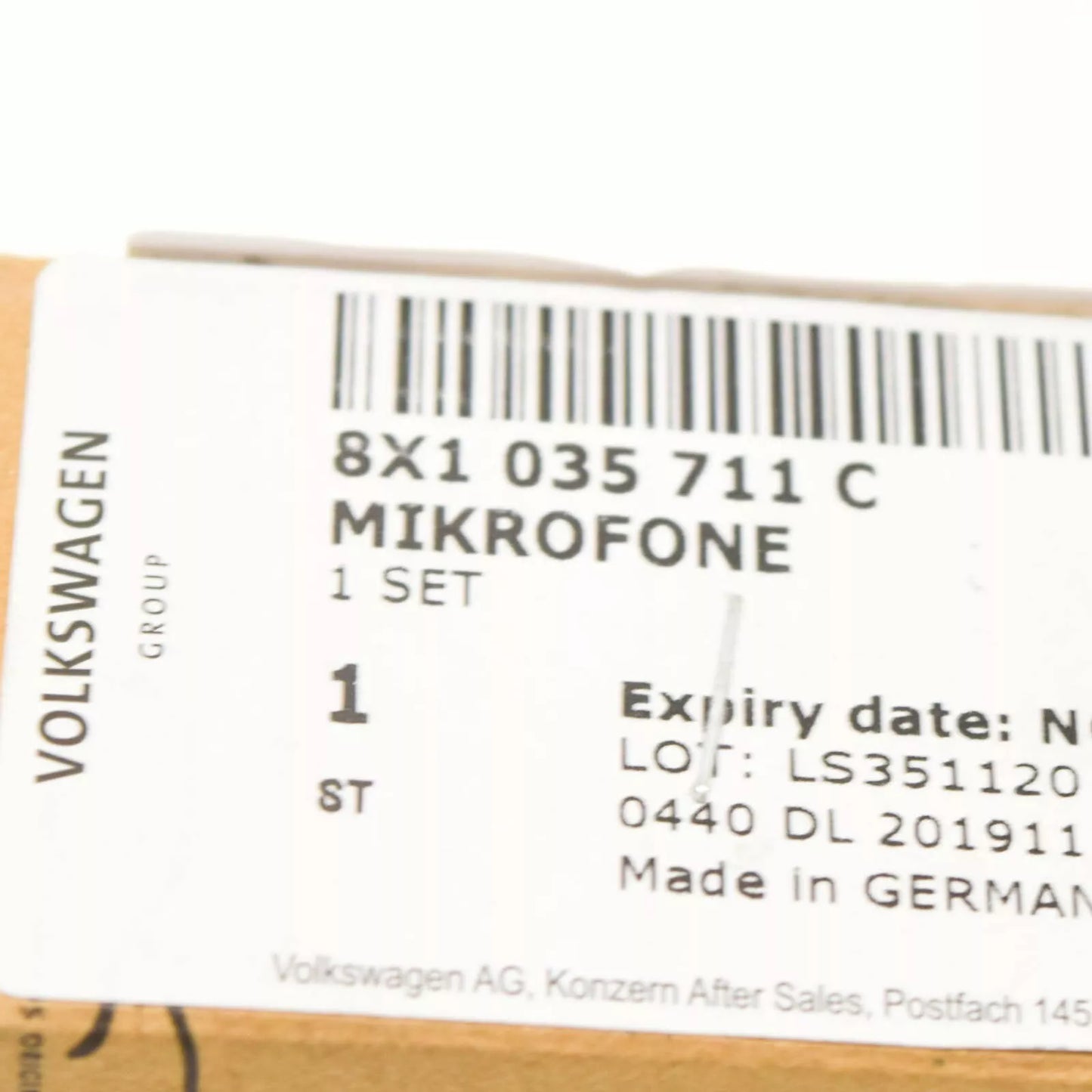 NEW AUDI A1 8X NAVIGATION MICROPHONE 8X1035711C 2015