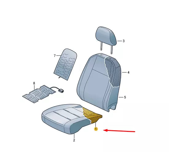 NEW VW TRANSPORTER T6 FRONT SEAT PADDING 7E0881375H