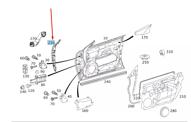 NEW MERCEDES-BENZ CLS C219 FRONT LEFT DOOR SEALING A2197270130 ORIGINAL