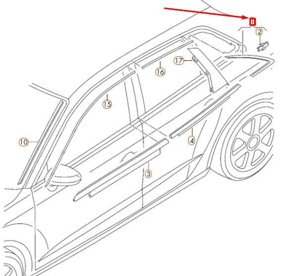 NEW AUDI A3 8V REAR LEFT SIDE QUARTER WINDOW TRIM 8V5853345CT94
