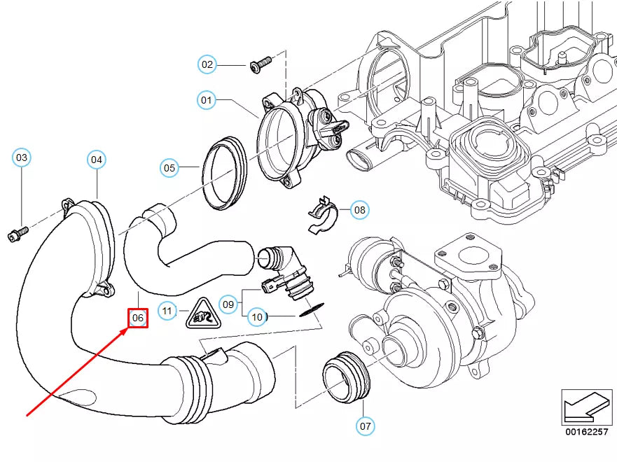 NEW BMW 3 E46 HOT FILM AIR MASS METER HOSE 13717786034 7786034 ORIGINAL
