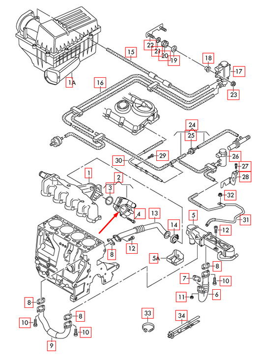 new volkswagen golf mk6 throttle body 03l128063ad 1.6 diesel original