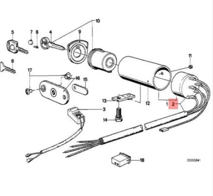 NEW BMW 7 E23 STEERING LOCK IGNITION SWITCH 61321372103 ORIGINAL