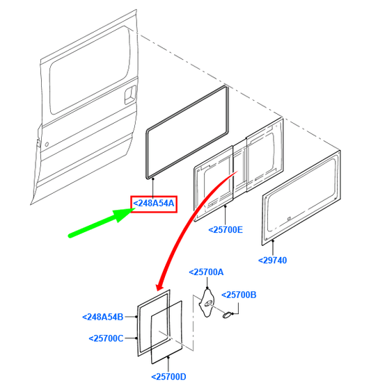 new ford transit mk3 sliding door window weatherstrip 4474186 original