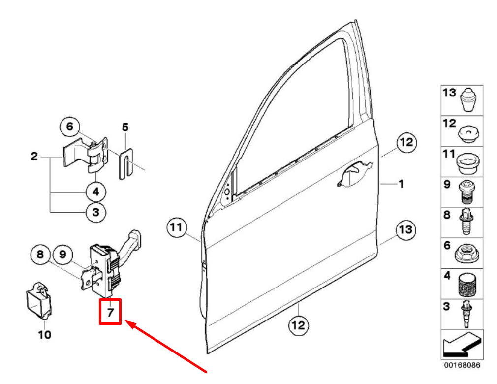 new bmw 3 e90 front door brake 7259243 51217259243 original