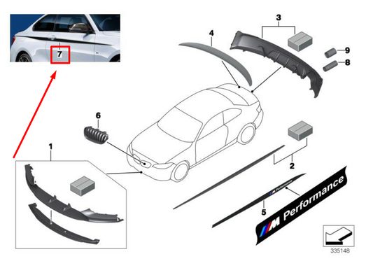 new bmw 2 f22 m performance side accent stripes 51142406145 2406145 original