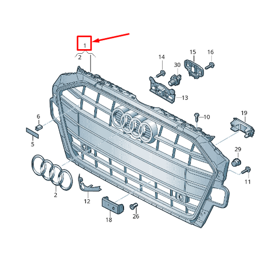 new audi a4 avant b9 radiator grille 8w0853651dhrn4 8w0853651dh rn4 original