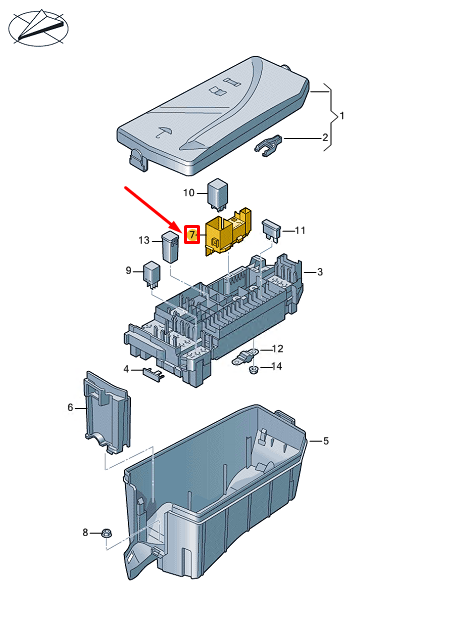 new vw polo aw mk6 relay plate 2q0937507g original