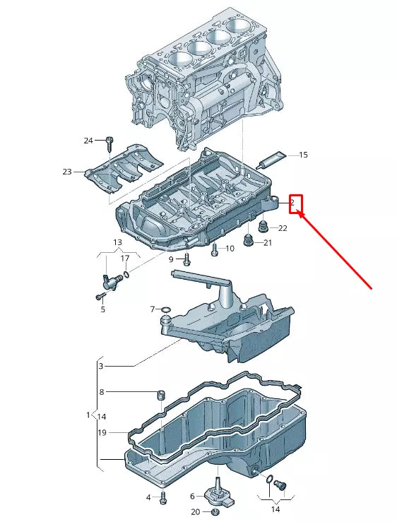NEW AUDI A4 AVANT B9 UPPER ENGINE OIL SUMP 06L103603AT ORIGINAL
